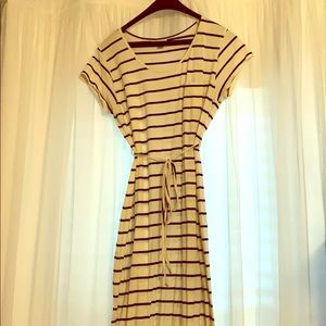 Times Two maternity striped maxi, medium